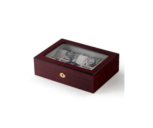 Boîte à Montres 10 Emplacements - Finition Bois de Cerisier