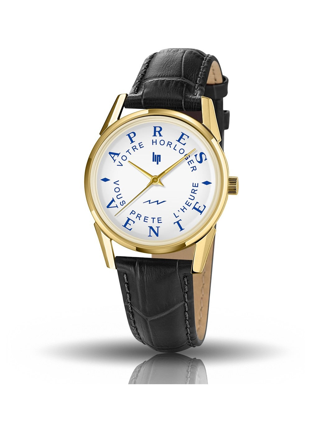 Montre Lip Himalaya SAV 35mm Édition Spéciale - Doré Cuir Noir